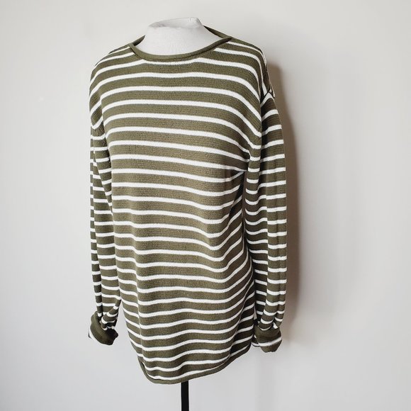 NORDSTROM HEDGE Striped Oversized Cotton Sweater - Picture 2 of 9